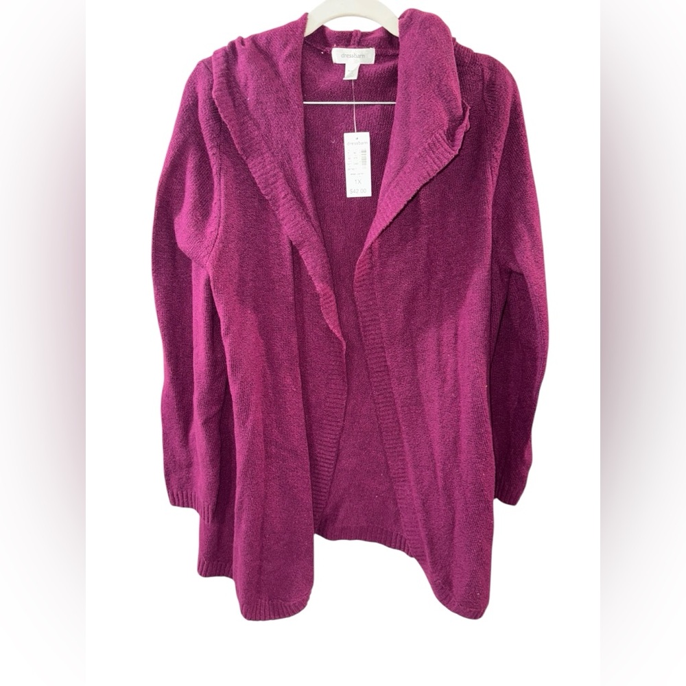NWT Dressbarn Magenta Knit Cardigan